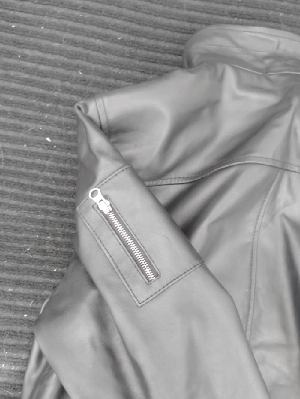 Black  Leather Bomber Jacket